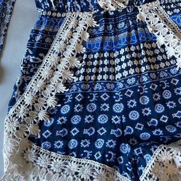 Beautiful blue romper. Boho style - Picture 9 of 9